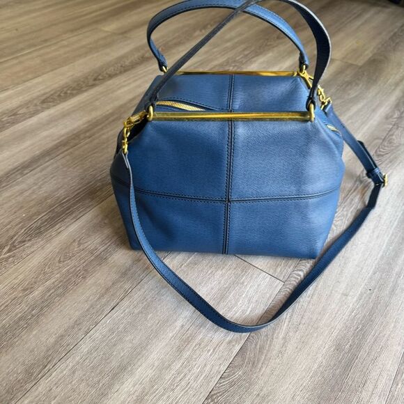 J. Crew 100% Real Leather Purse Tote Bag W Old Gold Zippers Excellent Condition - Picture 1 of 16